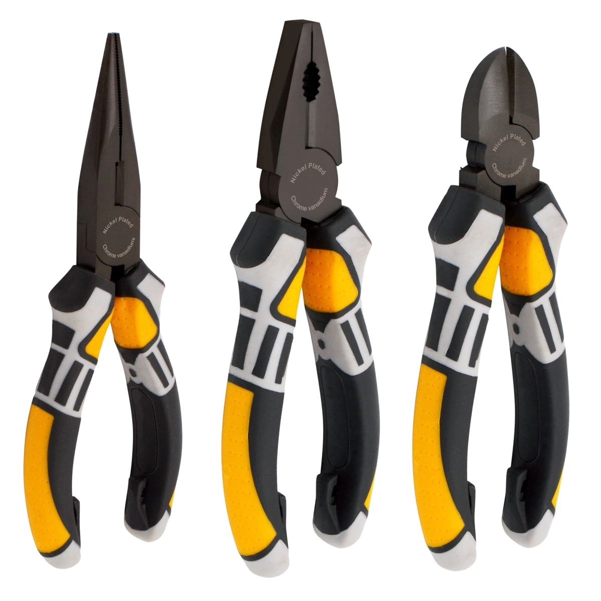 Zestaw szczypiec 3w1 - kombinerki, szczypce wydłużone, szczypce boczne 160mm
